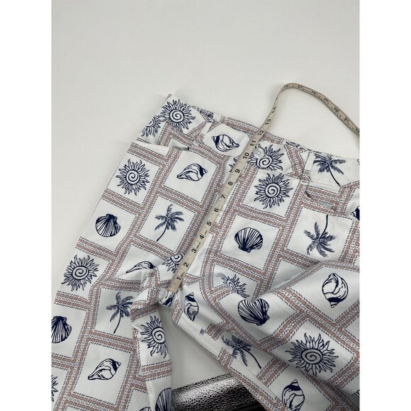 Retro Wide-Leg Womens Nautical Pants Coastal Beach White Sailor Chic Sea Ocean - Picture 7 of 8